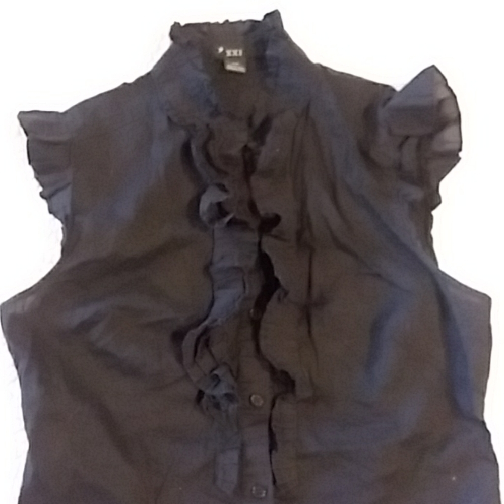 Black Ruffle Top - Picture 2 of 2